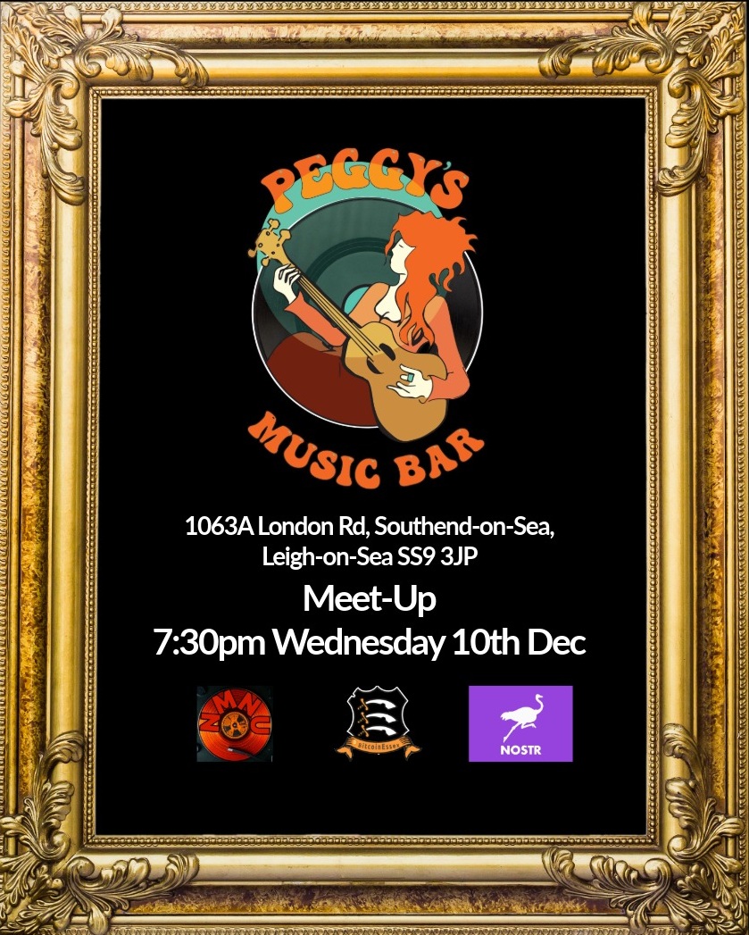 Meetup Klaxon - Please Share for Awareness. 
Venue accepts Bitcoin - Come &amp; Join us.

<a href="/Princey21M/">Daniel Prince</a> <a href="/JoeNakamoto/">Joe Nakamoto ⚡️</a> <a href="/Jcastweet/">Jez Casey</a> <a href="/molls0m/">Molls</a> <a href="/newmusicnu/">New Music Nudge Unit</a> <a href="/DecentraSuze/">Decentra Suze</a> <a href="/2140ART_/">2140 ART</a> <a href="/bit_fest_UK/">Bitfest</a> <a href="/BSEBTC/">Bury St Edmunds Bitcoin</a> <a href="/BloodIron21/">Ro₿ 🫎</a> <a href="/BitcoinEventsUK/">Bitcoin Events UK</a> <a href="/CoinCornerMolly/">Molly Spiers</a>