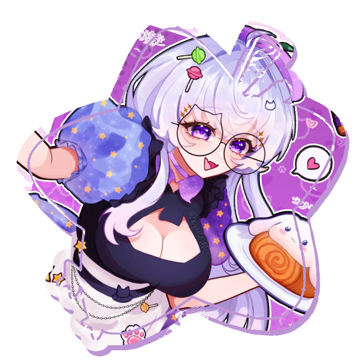 Ali_Chi_Art's tweet photo. Para el concurso quise hacer una pequeña @KishyVT maid💕 Esta sirviendo un Roll de Canela, unas Crepas y un Dorayaki✨🩷 (autorizo que mi arte salga en directo)🎀💖 

#kishypaint #artedigital #ibisPaintX https://t.co/648P0vN3kU