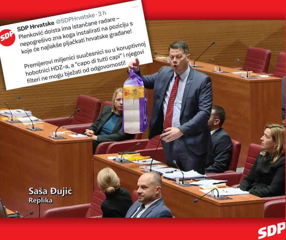 Politički liliputanci iz SDP-a i dalje pokušavaju skupljati sitne poene napadima na legitimnu većinu, uvjereni da će tako narasti u političke gigante i postati ozbiljni faktori. Svojim  performansima i mahanjem toaletnim papirom u Hrvatskom saboru sve više pokazuju svoju „snagu“.