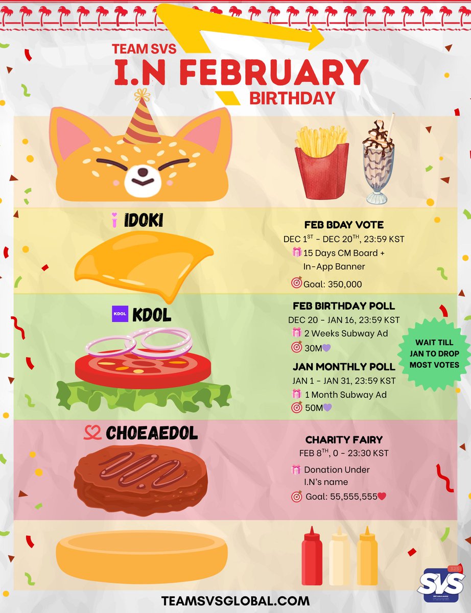 [🍔 #I_N BIRTHDAY]
STAYS💕

Voting has begun for I.N’s birthday! Let’s celebrate our maknae on top by voting on the apps below 🦊

🍟Tutorials: teamsvsglobal.com/tutorials