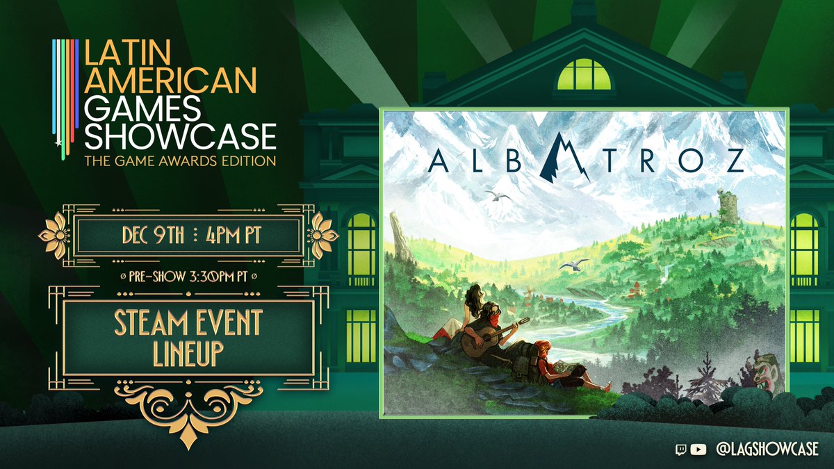 SOEDESCO's tweet photo. 🌎✨ We’re excited to share that #Albatroz will be part of the Latin American Games Showcase – The Game Awards Edition on Steam!​

Join us from Dec 9–18! And friendly reminder, the demo is live, so you can play it right now while you wait 👀💛​
https://t.co/DhwWO0UutW 
#LAGS2025 @LAGShowcase @Among_Giants_
