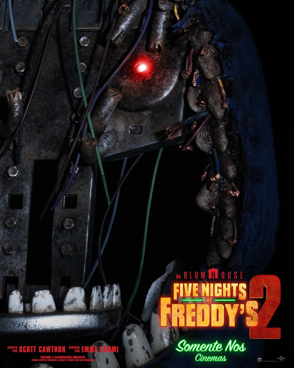 UniversalPicsBr's tweet photo. Seu turno da noite já começou. Você consegue sobreviver?
Assista #FNAF2Filme hoje nos cinemas! Ingressos à venda no 🔗: https://t.co/4BA2cCxA9u https://t.co/vLaZsaImwI