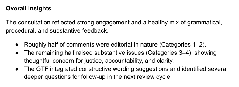 Also, a meta-point I try to draw out here -- according to the ACNA's "What We Heard" document, only twenty comments were received about the first draft Title IV revision, and only about half of those were "substantive" (non-editorial or stylistic). 🧵