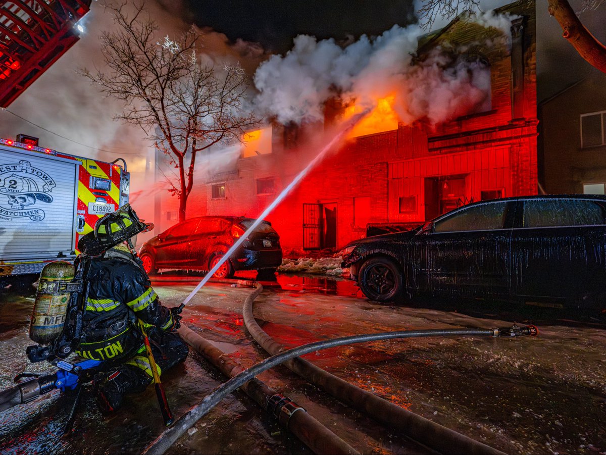 alipski1's tweet photo. While you slept, @MilFireDept was hard at it in the cold on 18th &amp; Atkinson. Thankfully, no injuries. https://t.co/0SXh2Ukm6k