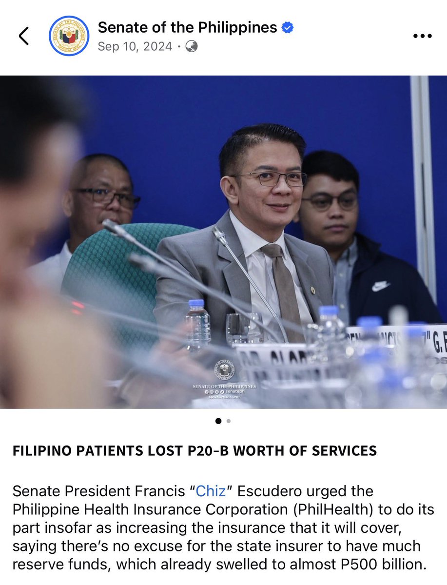 Chiz Escudero was the brains behind the narrative that justified defunding PhilHealth of its funds one year ago – masyado na daw madaming pera ang PhilHealth, hindi naman daw ginagastos ng PhilHealth ang reserve fund nila, palpak daw yung mga PhilHealth executives kaya dapat