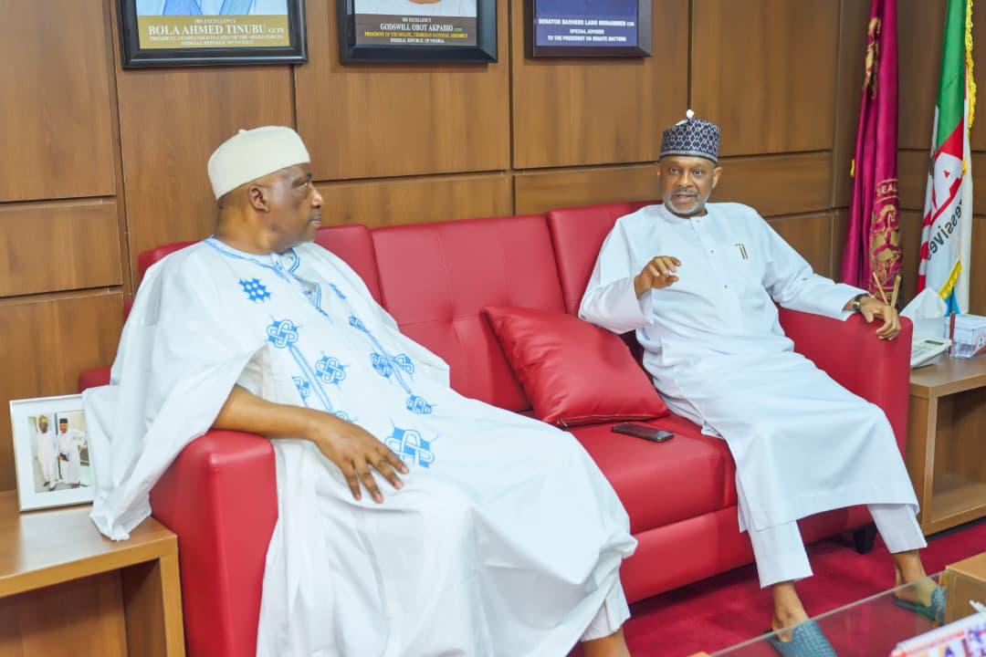 Special Adviser to the President on Senate Matters, <a href="/SenBasheerlado_/">Senator Basheer Lado, CON.</a> received Lt. Gen. Prof. Abdulrahman Bello Dambazau, CFR (Rtd), former Minister of the Interior and former Chief of Army Staff, in his office.