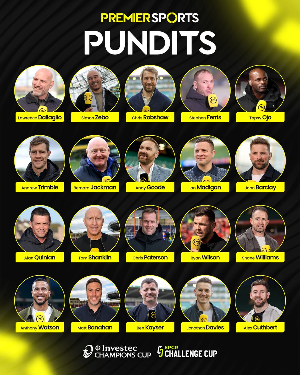 Bringing you analysis, debate, and a few laughs along the way 🗣️

Here are our brilliant team of pundits 🤝

#InvestecChampionsCup | #ChallengeCupRugby
