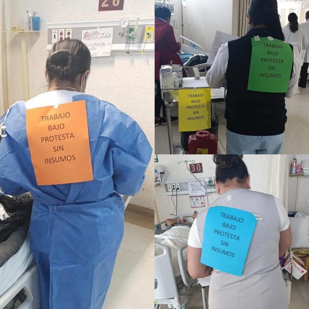 En el Hospital del ISSSTE en Oaxaca la situación llegó al límite: Trabajadores laboran bajo protesta y portan carteles pegados en sus uniformes para denunciar la falta de insumos y materiales básicos.

Aseguran que esta carencia ya afecta la calidad del servicio y ponen en riesgo