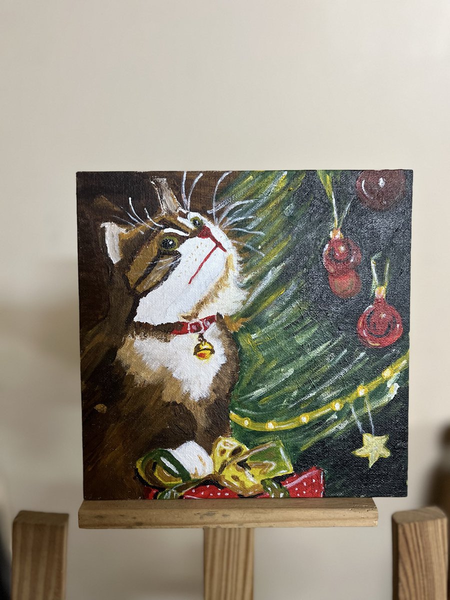 artbypriya06's tweet photo. Recent artwork ♥️🐱

#Christmas #christmaspainting #catpainting #art #artistsontwitter https://t.co/nqToWnz2hd
