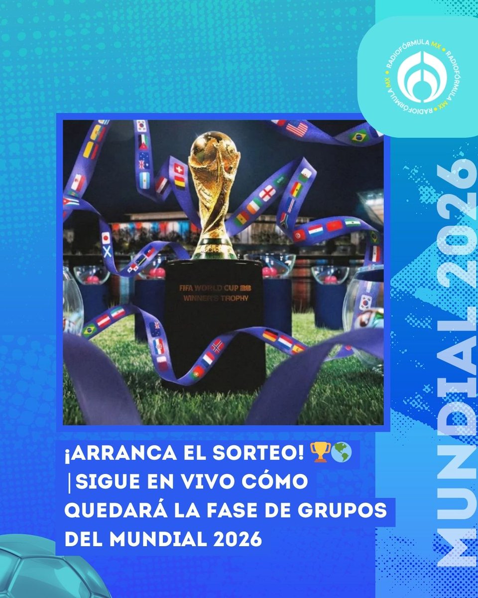 🏆🌎✨ ¡Arranca el sorteo! La ilusión se enciende rumbo al 2026: sigue EN VIVO cómo se escribirá el destino de México en la Fase de Grupos. ¡Hoy empieza el sueño mundialista! radioformula.com.mx/liveblogs/sort…

#SomosLocales