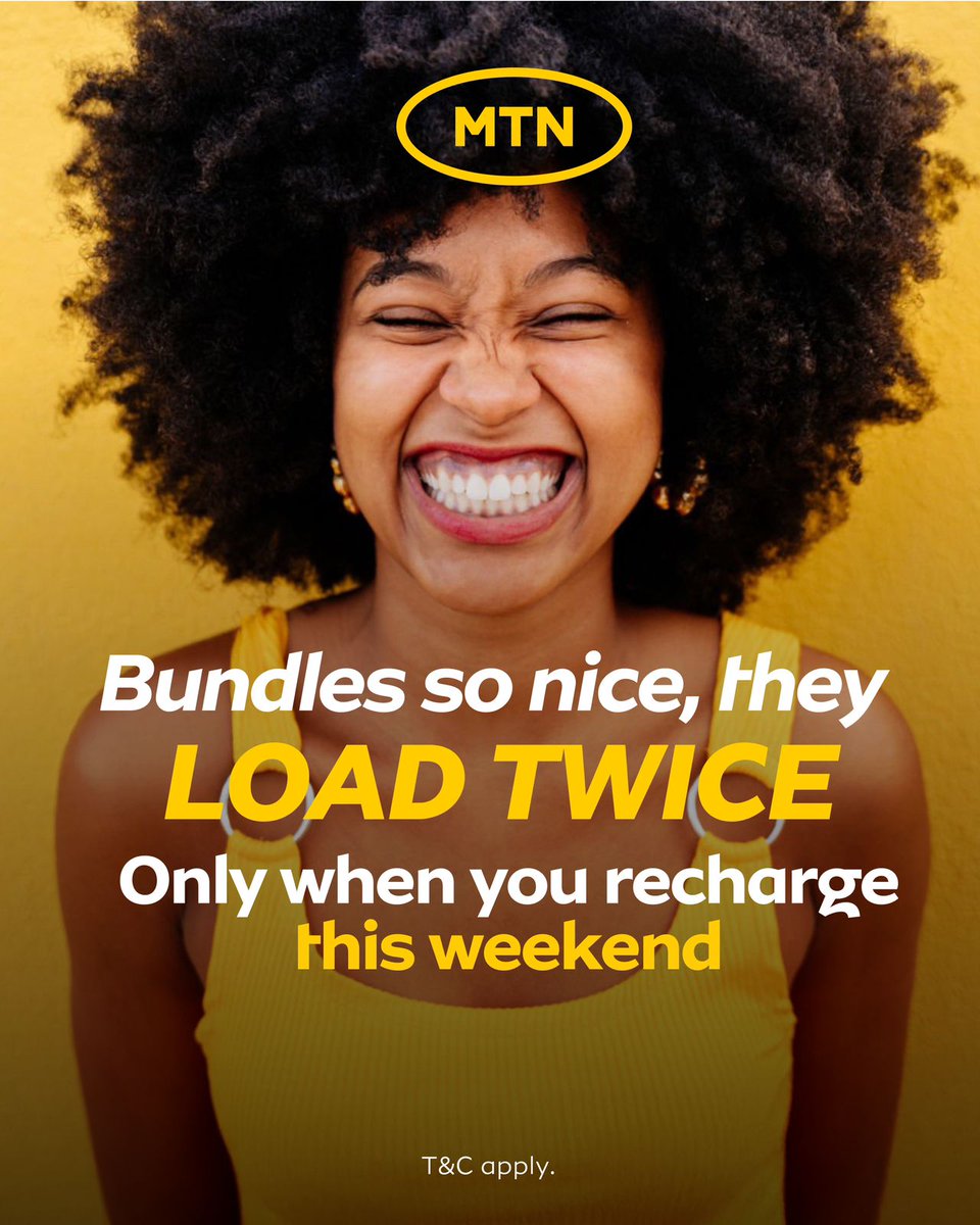 Motsumi_Mellow's tweet photo. MTN has a double data deal for you, so why not take advantage and stay connected
Use those bundles to binge watch your fave episodes this weekend. Recharge 5GBs and get 10GBs ๐
#MTNHappyWeekend #DoubleTheValue
#MTN https://t.co/2uDmP2qCOo