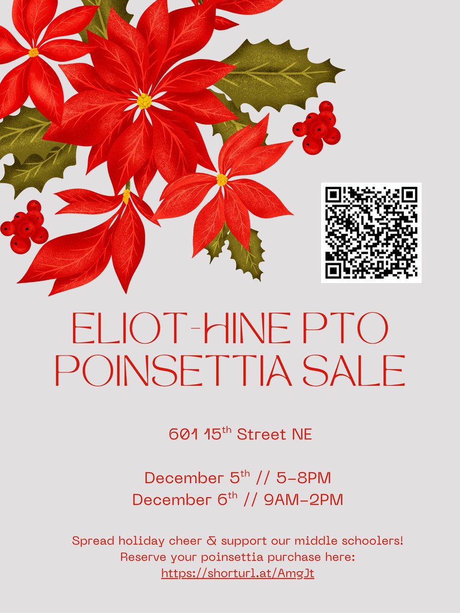 DC! Annual holiday greenery, baked goods, and poinsettia sale at Miner Elementary in partnership with Eliot-Hine Middle is today + tomorrow  

Details …r-elementary-greenery2021.square.site 

Fun fact: I started this sale at Miner 9 years ago with a 4 month old baby strapped to my chest