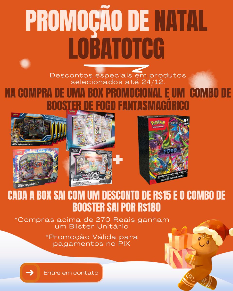 ocarlittle's tweet image. Fala, pessoal! 🎄

A Promoção de Natal da LobatoTCG já começou!

Garanta aquele presente especial para seu amigo ou familiar com um super precinho.

Vai ficar de fora dessa?