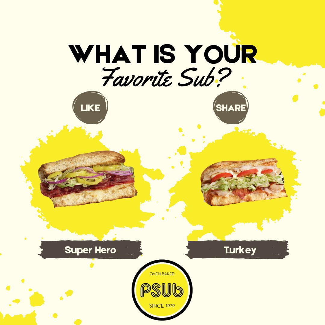 The battle of the sandwiches occurs again. ⚡
Drop a like to vote for the Super Hero and share to vote for the Turkey Club! Tag your friends to get your crew in on the fun!