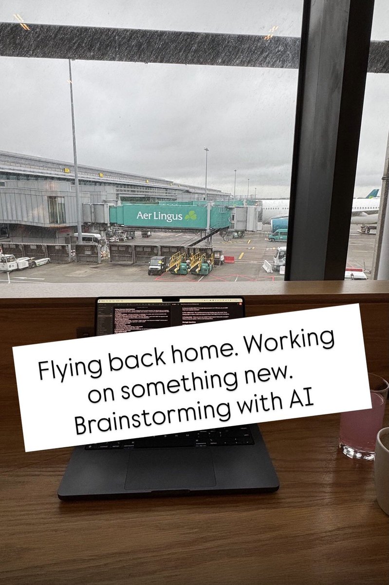 eliostruyf's tweet photo. Back home after a great #espc25. Did some brainstorming at the airport before my flight. Something is coming for #DemoTime… https://t.co/mJb2x6AJML