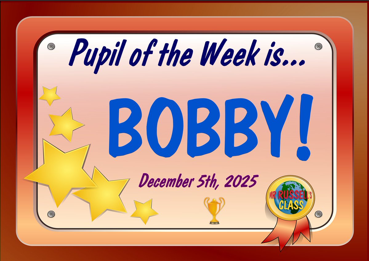 Another week in 2nd Class has flown past and here we are with our Pupil Of The Week... and it's our buddy BOBBY! A stunning week and a great effort... Maith thú BOBBY!