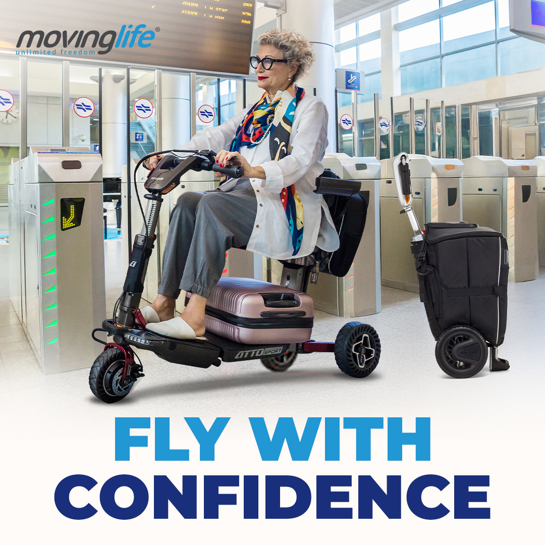 Movinglife_US's tweet photo. Movinglife mobility scooters are designed with travel as a priority. Our airline-approved lithium-ion batteries comply with international regulations, enabling you to board flights with confidence. https://t.co/vhIkBZAvRx