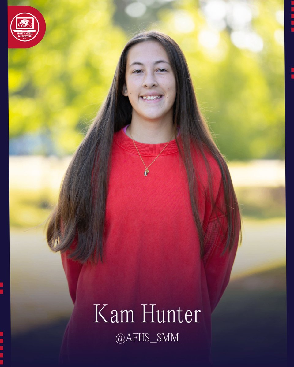 afhs_smm's tweet image. Congrats to Kam Hunter (@KamHunter30) on being selected as November’s Member of the Month! She has done a wonderful job with interviews and sharing graphics! Thank you Kam! #PatFam #RepAFHS 🔴⚪️🔵📸