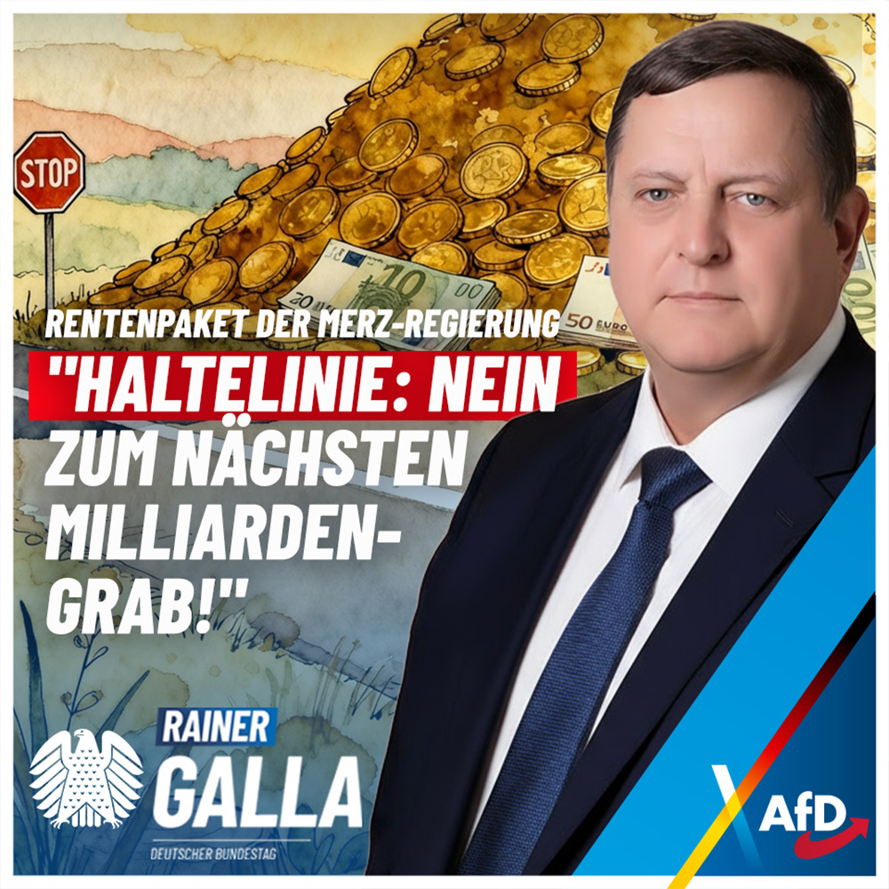 Rainer #Galla, #AfD im Deutschen #Bundestag: Ich habe heute gegen 👎 das #Rentenpaket der Regierung gestimmt. Der #Mütterrente allerdings hätten wir gern zugestimmt ...

rainer-galla.de/nein-zum-rente…