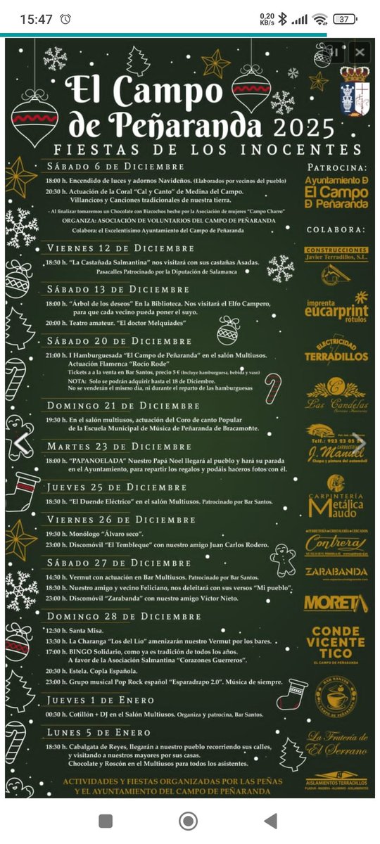 🎆 FIESTAS DE INVIERNO
(Santos Inocentes 2025)