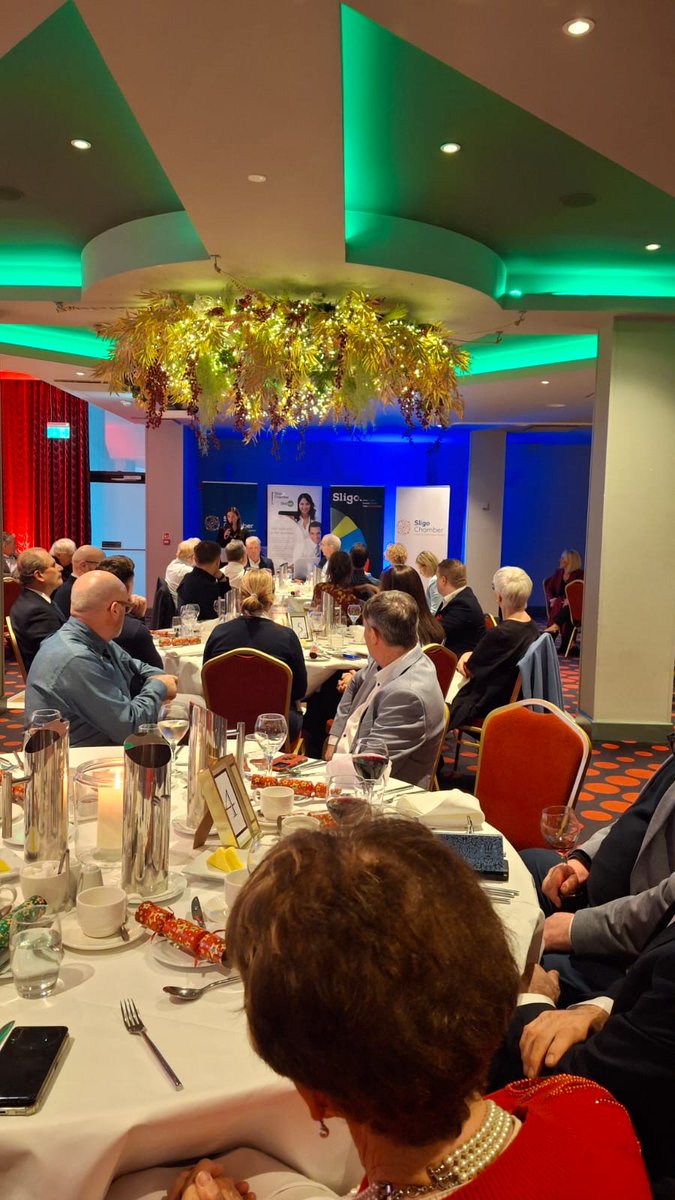 SligoChamber's tweet photo. We are delighted to have hosted a highly enjoyable President’s Christmas Lunch at the Glasshouse Hotel with our special guest, MEP and racing legend Nina Carberry, introduced by our own president Ann Butler #Sligo #NorthWest #Business https://t.co/ki0Q4STZge