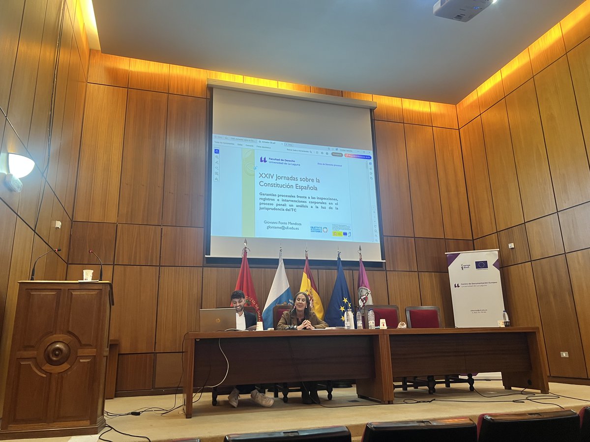 JusticiaODS's tweet photo. Hoy se celebran las XXIV Jornadas de la Constitución Española. El Prof. Fonte Mendoza presentó la ponencia: “Garantías procesales frente a inspecciones, registros e intervenciones corporales en el proceso penal”. Un análisis clave sobre garantías constitucionales en este ámbito⚖️ https://t.co/NqK2LzlNh8