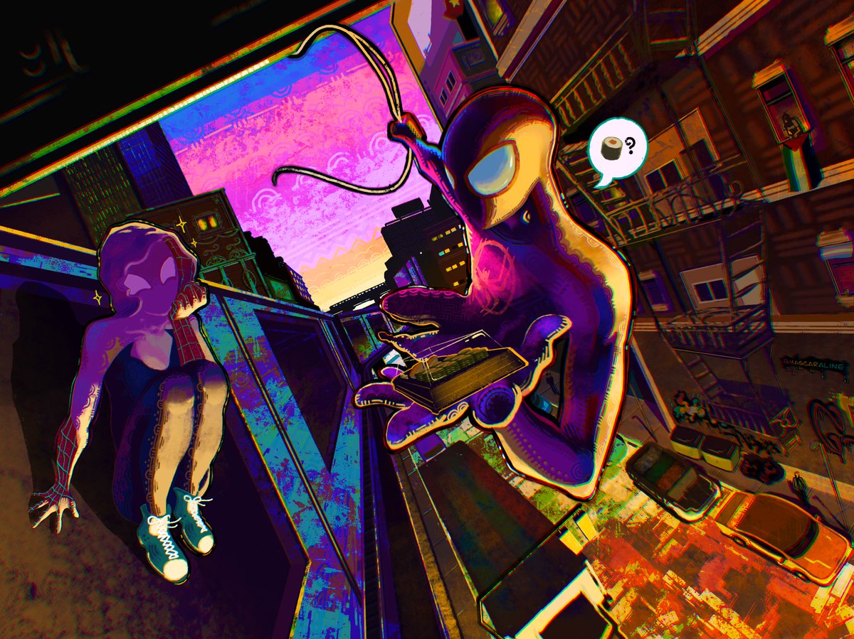 Painting one of my favorite movies  #SpiderVerse 👻 🌼