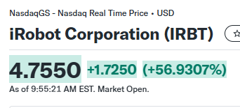 $IRBT
2.24 الى 4.7  من التنبيه في خطة ماقبل الافتتاح 3/12

انضم الان و احصل على الادوات المهمة التي تساعدك في اتخاذ قراراتك في الشراء او البيع في قنواتنا المتميزه ( قناة التحليل الفني / قناة التحليل الاساسي / قناة العقود)