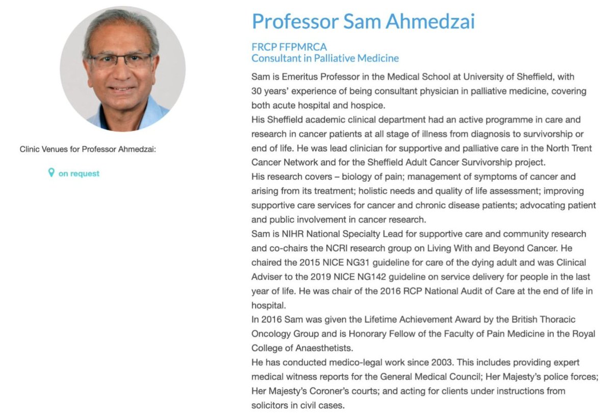 MaajidNawaz's tweet image. BREAKING: 
One of the country’s leading palliative care experts, who chaired and wrote the UK’s national palliative care guideline NG31, Professor Sam Ahmedzai declares under oath that Derek Dimmock’s CAUSE OF DEATH was a MIDAZOLAM OVERDOSE caused by the doctors themselves…