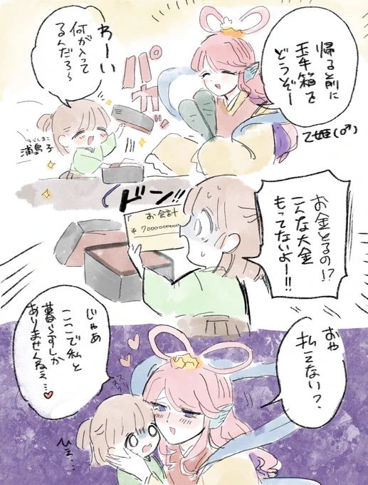 亀を助けたおんなのこ
竜宮城で乙姫様から貰った玉手箱を開けてみたら… 