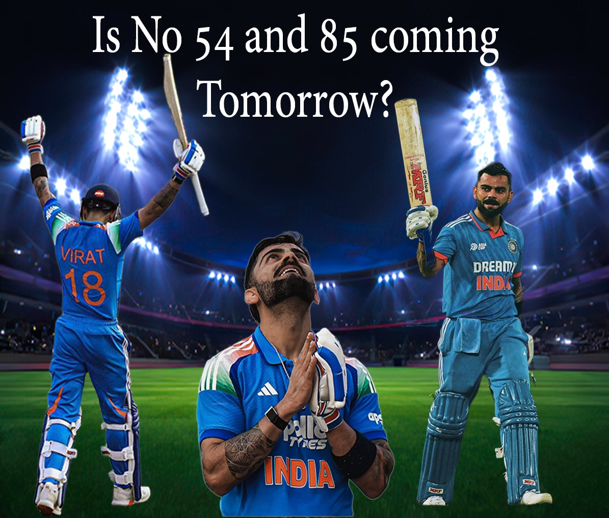 Arcb_18's tweet photo. 🤨54th odi 100  &amp; 85th 100 At vizag tomorrow?? https://t.co/KKJA5rvbOc