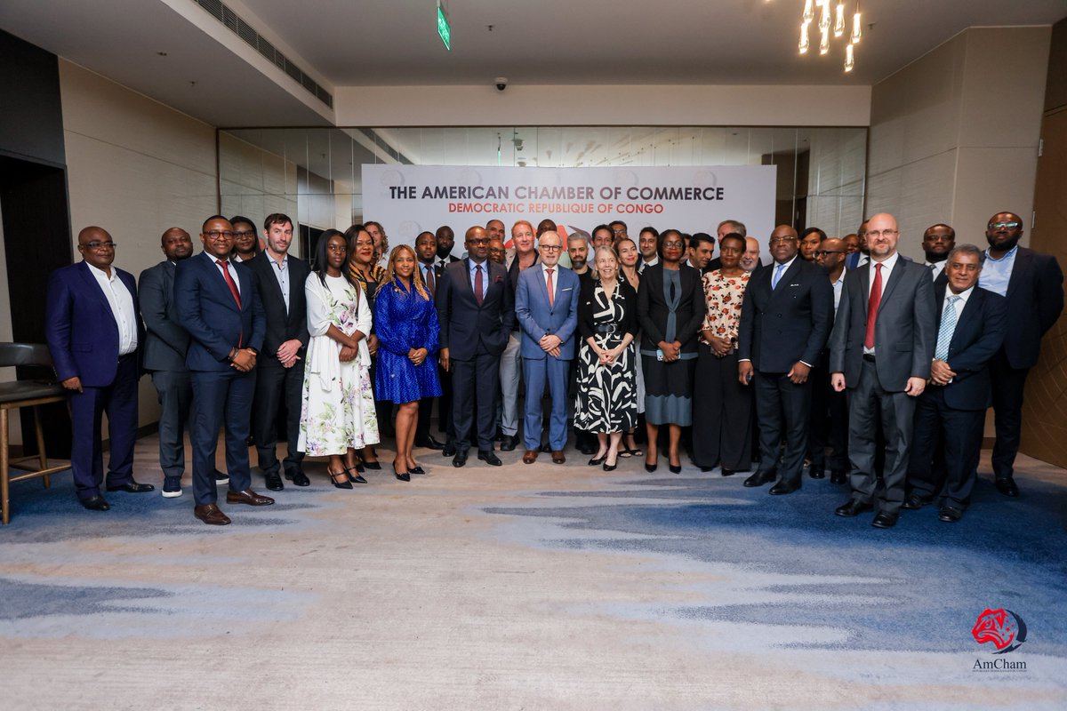 AmChamRdc's tweet photo. Retour en imagine sur la relance des activités de la chambre de commerce américaine en RDC par l’ambassade des USA à Kinshasa le 18 Nov 2025. Evènement marquant l’ouverture des adhésions/renouvellement des membres pour l’année 2026. https://t.co/2wVBx1TtXh