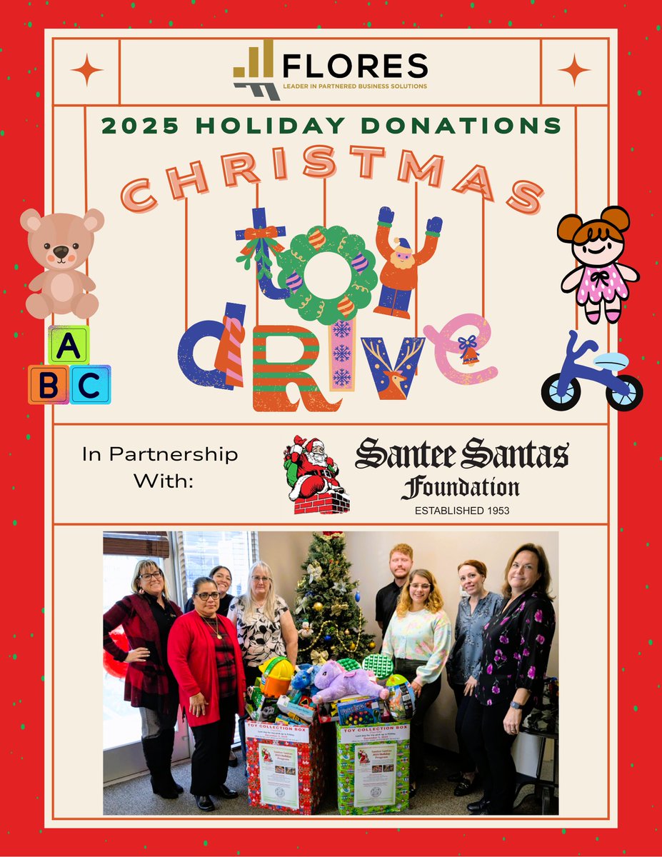Flores_Services's tweet photo. 🎄 ‘Tis the Season of Giving! 🎄
We’re wrapping this season in joy by collecting toys for children in the community. We are delighted and honored to be able to make the holidays brighter! 
#HolidayCheer #GiveBack #TeamFLORES https://t.co/8tEGeeGY3n
