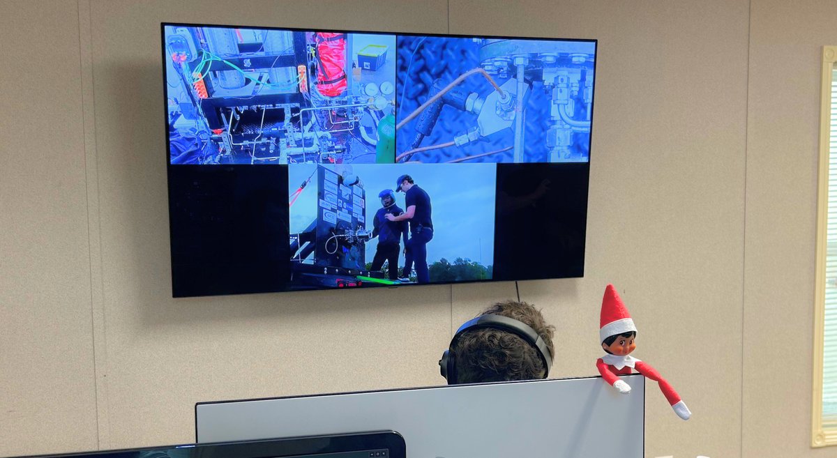 uflmae's tweet photo. 🚀 🌟 Holly-Mae was on-site with Florida Rocket Lab for the hot firing of their new engine, Sparrow! After a stint in command control, she headed out for an up-close peek. Safe to say, Holly-Mae was impressed! 🔥 

#HollymaeElf #HollyMAE #UFMAE #gatorengineers #UF #HWCOE #elf https://t.co/TP5LLTjmey