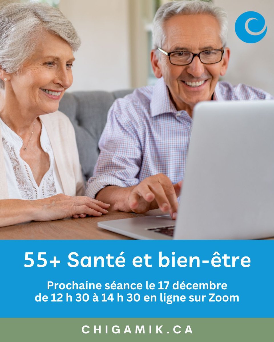 👥 Cherchez-VOUS un espace accueillant où échanger, établir des connexions et vous concentrer sur votre bien-être?

🗓️ Prochaine séance : le 17 décembre
🕧 12 h 30 à 14 h 30
💻 En ligne (Zoom)

Inscrivez-vous dès aujourd’hui : chigamik.recdesk.com/Community/Prog…

#BienÊtreDesAînés