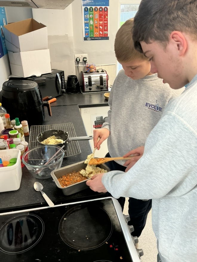 Image for the Tweet beginning: Students developed their cooking skills