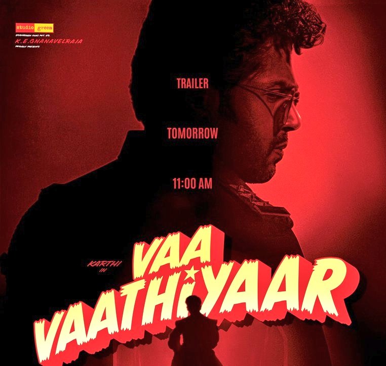 HonestFilmFeed's tweet photo. #VaaVaathiyaar Trailer Tmrw 💥 https://t.co/5GE74MsNSg