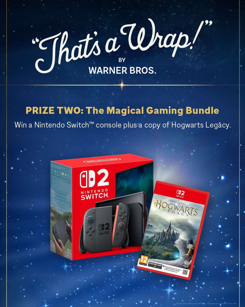 Calling all Wizarding World fans! We're giving you the chance to win Prize Two - The Magical Gaming Bundle, including a Nintendo Switch 2 &amp; a copy of Hogwarts Legacy⚡ Head to the first comment to enter &amp; watch out for more prizes.

18+, UK only. Closes 13/12/25, 5PM. T&amp;Cs apply.