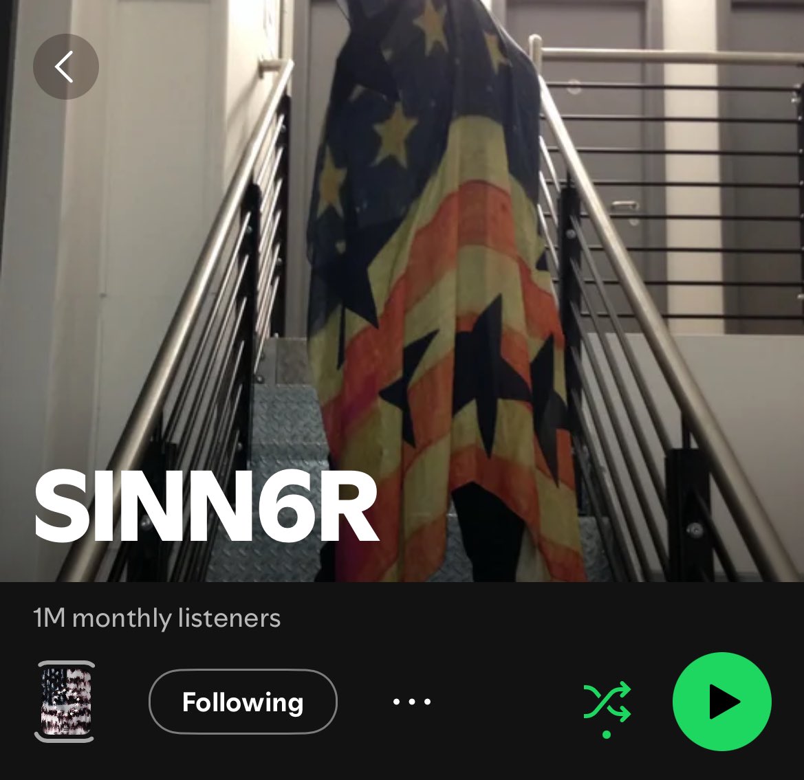 jjfinns's tweet photo. SINN6R has surpassed 1 million monthly listeners on spotify 🎉 https://t.co/maYz1EY7Kq