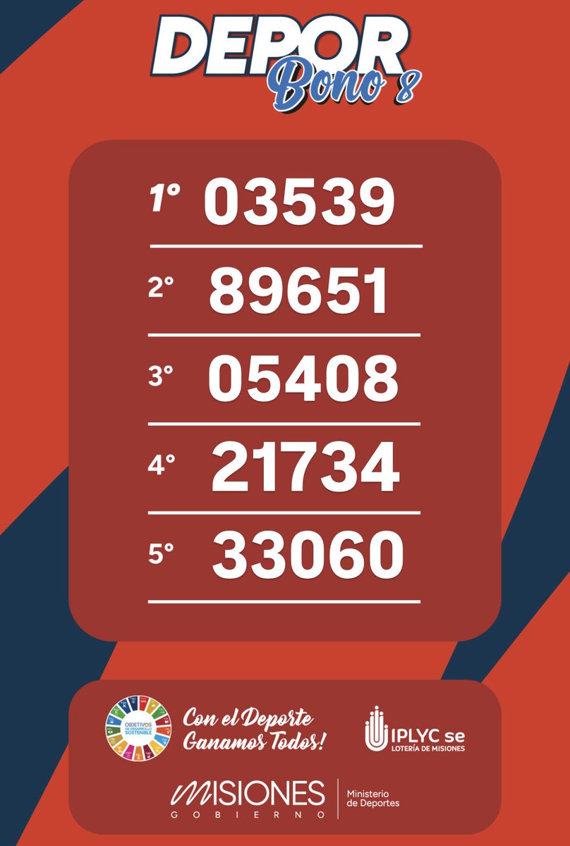 𝗗𝗘𝗣𝗢𝗥𝗕𝗢𝗡𝗢 𝟴: los números ganadores del sorteo realizado hace instantes en el <a href="/iplyc/">IPLyC Misiones</a>