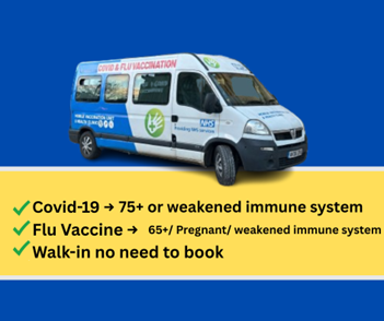 PH_Bolton's tweet photo. 🚐 NHS Vaccination Van in Bolton!
✅ No appointment needed
📍 Wed 10 Dec: Primary Care Hub
📍 Fri 12 &amp; Sat 13 Dec: Victoria Sq
💉 Flu (65+, pregnant, immune issues)
💉 COVID (75+, immune issues)
🔗 Check eligibility: https://t.co/TNDU0CYmYo https://t.co/dzo8VtamVO
💙 Stay healthy https://t.co/bhWFbsRFXT