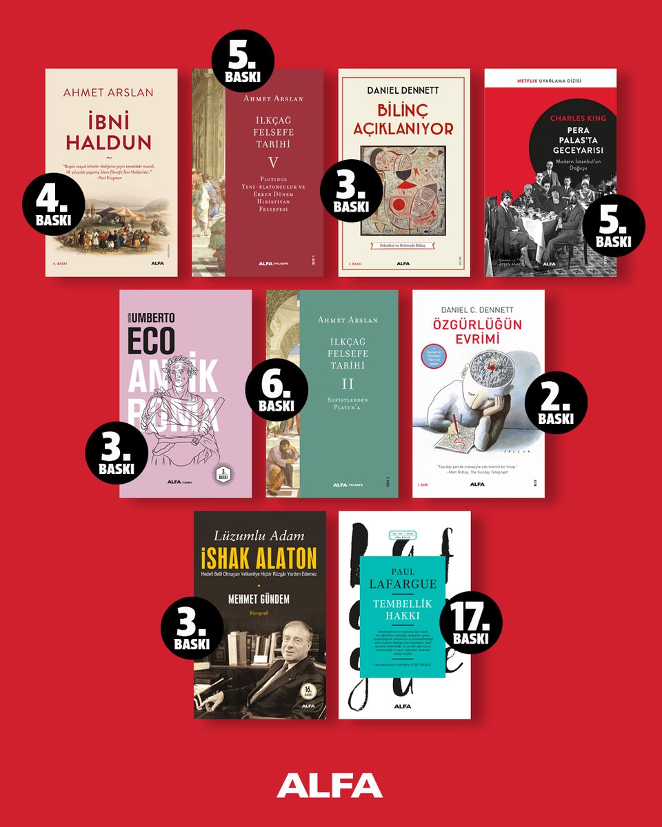 Bu haftanın tekrar baskı yapan kitaplarımız… . 📚

#AlfaKitap #tekrarbaskı