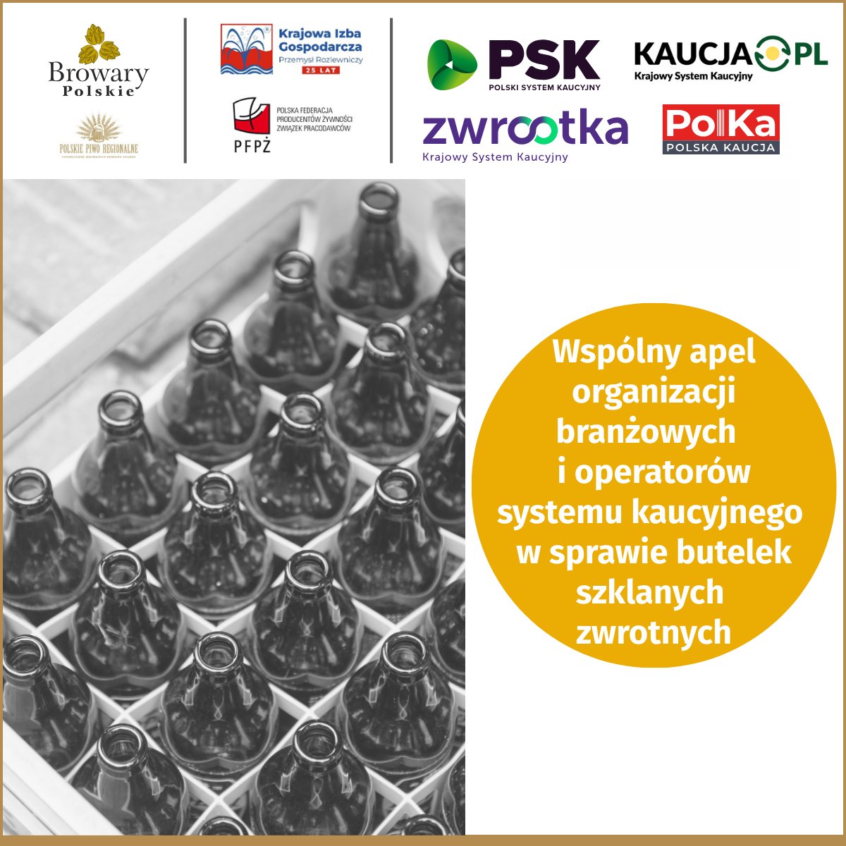 Wspólny apel ośmiu organizacji i operatorów systemu kaucyjnego o pilną zmianę przepisów ws. szklanych butelek zwrotnych.
Obecne regulacje zagrażają skutecznym systemom producenckim (>90% zbiórki) i mogą wypchnąć z rynku opakowania wielokrotnego użytku.
Kluczowe postulaty:
–