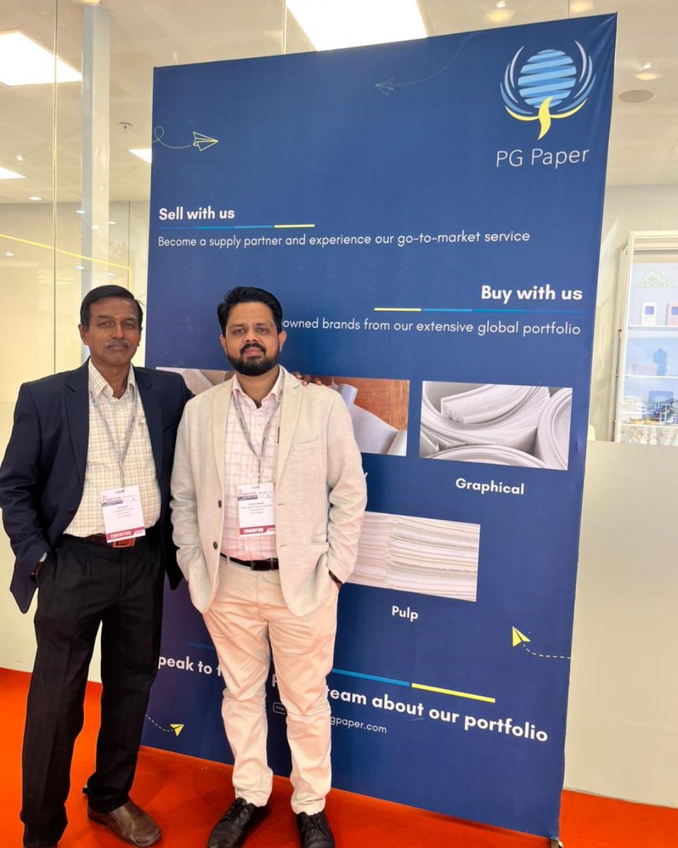 The PG Paper team is live at #PAPEREX2025 in New Delhi!

Yuvraj &amp; Murthy are on-site and available to discuss our portfolio - connecting, collaborating &amp; exploring new opportunities across the sector.

The event ends tomorrow! Contact our team for a meeting 📩 info@pgpaper.com