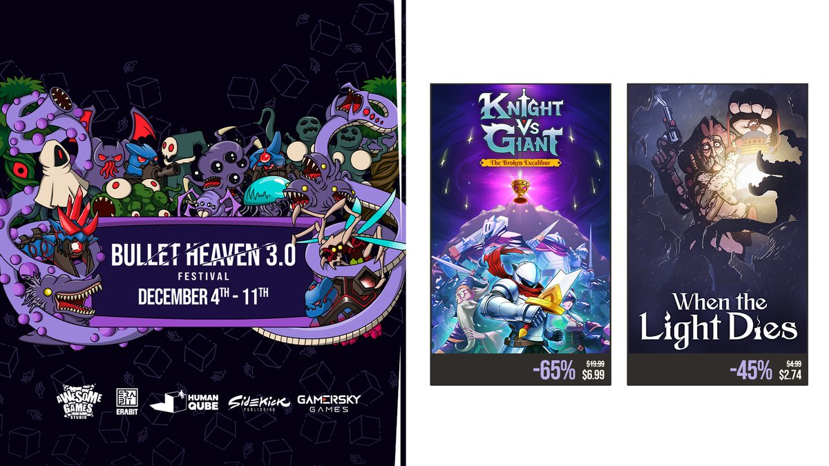 Ready your weapons, the Bullet Heaven Festival awaits!

Now in its third incarnation, the event runs from December 4 to December 11, and showcases fast-paced, action-packed games that push the boundaries of the bullet heaven genre - including our very own Knight vs Giant and When