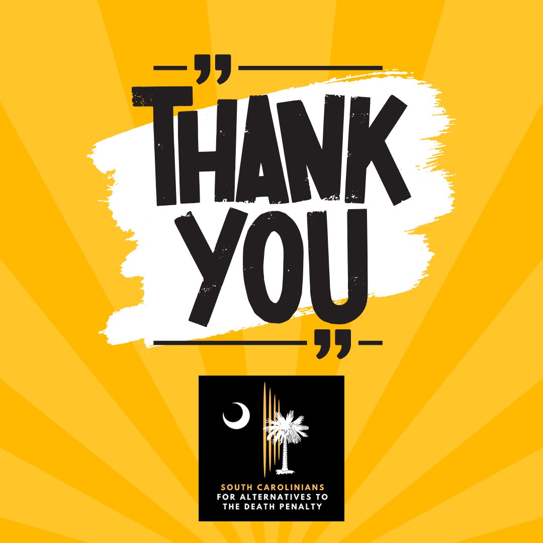 SCADP would like to say “Thank you” to our wonderful supporters for an incredible Giving Tuesday! Thanks to you, we raised over $1000 towards our programming for next year! #GivingTuesday #GivingThanks #scadeathpenalty