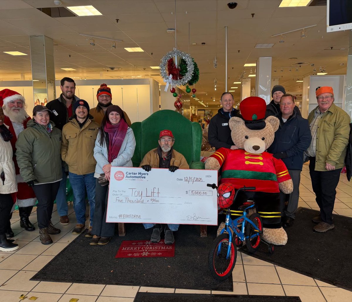 Carter Meyer Auto Group is helping to spread some holiday magic in Charlottesville with 81 bikes donated and a $5,000 donation!