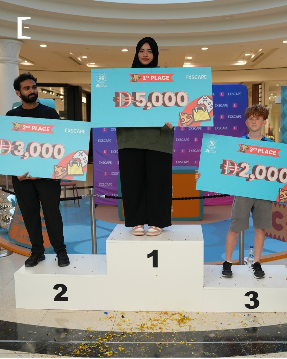 ExscapeOfficial's tweet image. MISSION ACCOMPLISHED! 🏆
Congrats to the winners of the Exscape x @CityCtrDeira  Scavenger Hunt!
🥇 Bathool (AED 5,000)
🥈 user01183392 (AED 3,000)
🥉 sosen (AED 2,000)
Speed + strategy = BIG wins!
#Exscape #CityCentreDeira #RealLifeScavengerHunt #CCD30Years #GamingChallenge