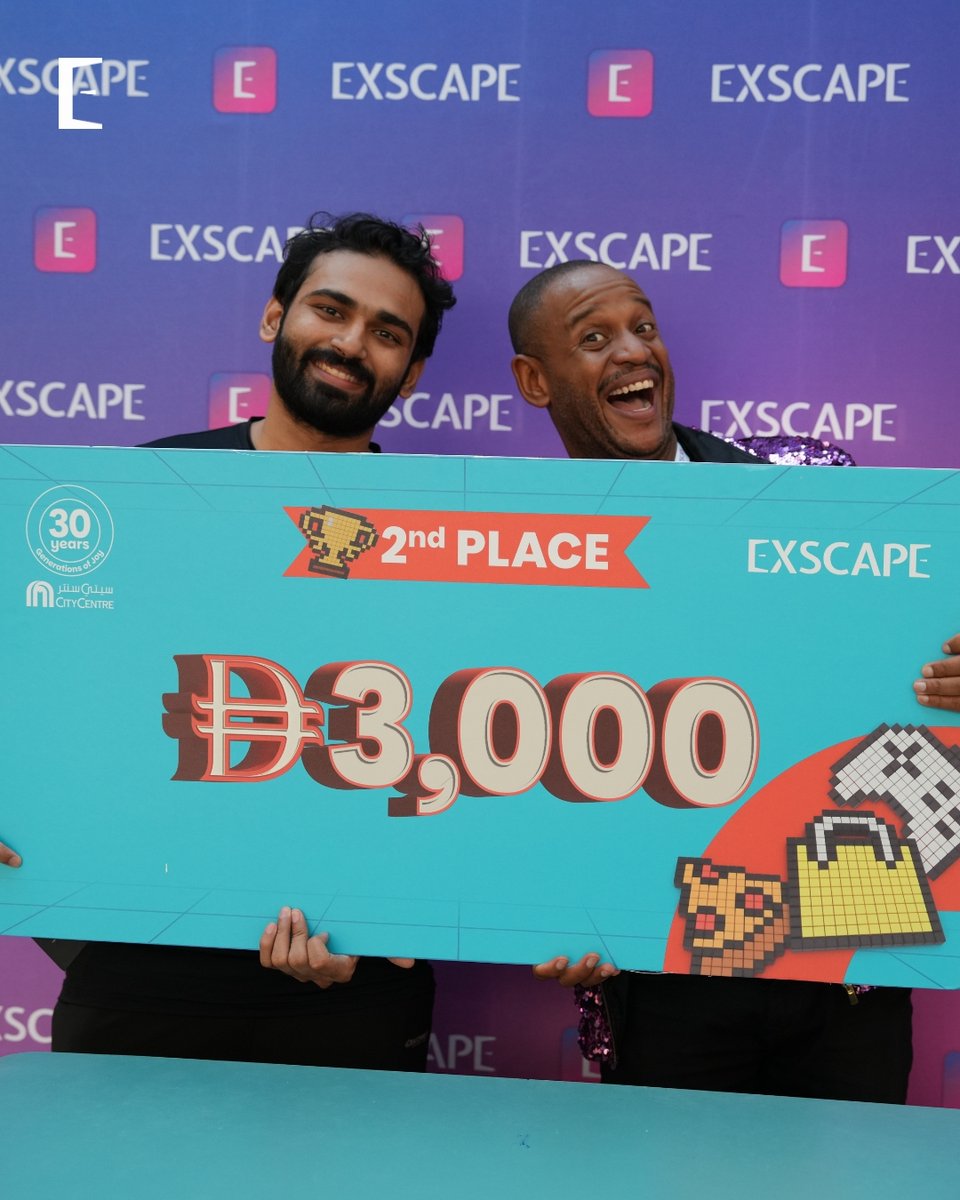 ExscapeOfficial's tweet image. MISSION ACCOMPLISHED! 🏆
Congrats to the winners of the Exscape x @CityCtrDeira  Scavenger Hunt!
🥇 Bathool (AED 5,000)
🥈 user01183392 (AED 3,000)
🥉 sosen (AED 2,000)
Speed + strategy = BIG wins!
#Exscape #CityCentreDeira #RealLifeScavengerHunt #CCD30Years #GamingChallenge