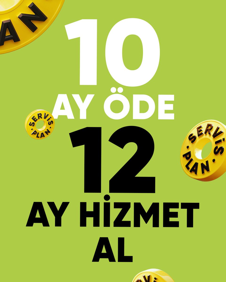 Servis Plan üyelik planlarından ihtiyacına uygun olanı seç, yıl boyu kullan; 12 ay yerine sadece 10 ay öde. Üstelik dilersen 12 ay vade farksız taksit fırsatından da yararlan.

İndirmek için hemen tıkla: onelink.to/servisplan

#ServisPlan #AracınaDairHerşey